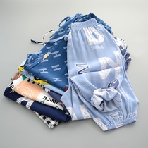 Child boy artificial cotton anti-mosquito pants Summer slim fit silk beach pants boy clothing boy casual pants air conditioning pants