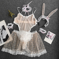 Summer Sexy Sweet Home suit suit net gauze perspective seduction provocative young maid mood nightgown nightgown pajamas