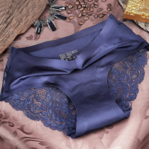 ZUEU seamless womens underwear womens cotton crotch mid-waist sexy lace triangle womens shorts head autumn and winter plus size