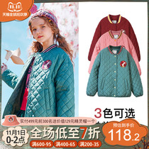 Girls cotton-padded clothing light and thin 2021 new autumn and winter Korean winter dress big children foreign-style childrens clothing warm childrens cotton coat