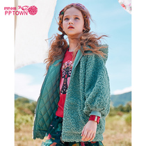 Girl faux fur thickened wool coat 2021 New Net Red Princess foreign style cotton clothes children winter coat winter