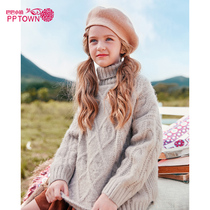 Girls Sweater Baba Town Pullover Childrens Clothing 2021 Loose Twist Cute High Neck New Knitwear