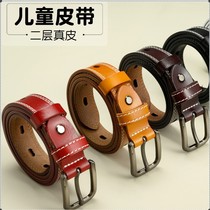 Student leather belt children student belt second-layer leather girl boy belt performance British college style