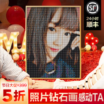 Nail painting diy custom photo diamond painting framed block diagram Nail painting puzzle Handmade men and women creative gift heart