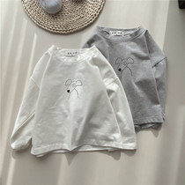 Autumn boys cotton loose long sleeve T-shirt children autumn wear round neck spring and autumn base shirt baby boys coat