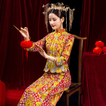 Big Five Fu Dragon and Phoenix Suit Emperor Dress Beautiful Bride 2021 New Chinese Wedding Clothes Toast Chinese Style