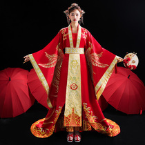 Chinese-style wedding clothes couple suits men and womens wedding Chinese wedding week system long tail Feng Guanxia performance Hanfu