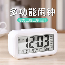 Multifunction electronic clock alarm clock student with smart desktop electronic watch desktop clock headboard clock brief Nordic small