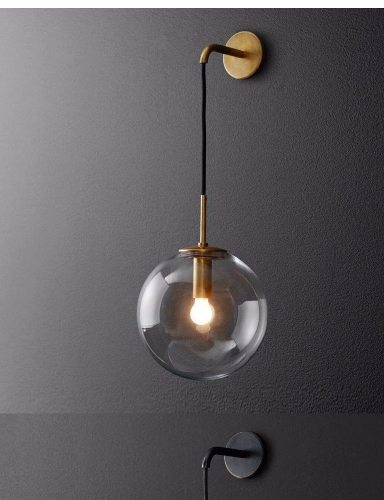 北欧创意圆球玻璃壁灯个性过道灯现代简约卧室床头壁灯阳台墙灯_7折