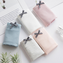 Lady Pure Cotton Briefs Female Crotch Big Code Mid Waist Teenage Girl Cute Student Summer Slim breathable butterfly knot Triangle pants