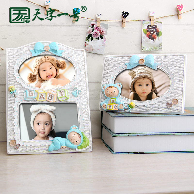 欧式儿童相框摆台6寸六创意宝宝树脂卡通像框画框相架相片照片框产品展示图3