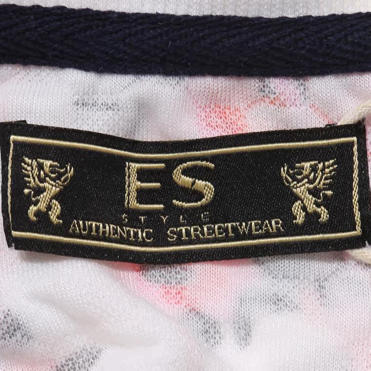艾格ES2015夏装新品U下摆网纱拼接短袖T恤150328454吊牌价199元