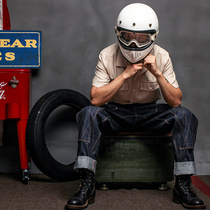 Fulu garage retro original cow riding jeans Autumn and winter motorcycle fall-proof casual tooling knight trousers