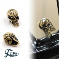Original pure copper skull modified valve cover Motorcycle valve cap Harley Brass retro accessories core sleeve