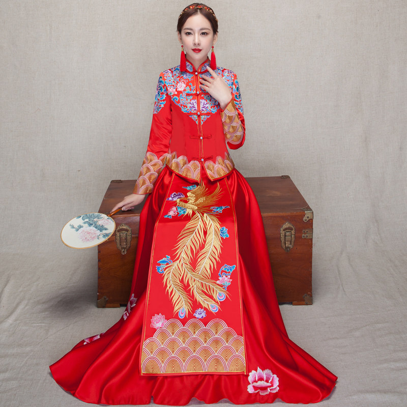 秀禾服新娘礼服嫁衣2016新款秋冬结婚龙凤褂