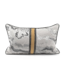 (Full edge) new Chinese model room soft gold and silver color waist pillow home sofa light luxury pillow pillow cushion cover