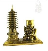 Brass step up nine-layer pen holder Wenchang Tower ornaments Wangwen puzzle 9-layer Wenchang Tower Pen Tower
