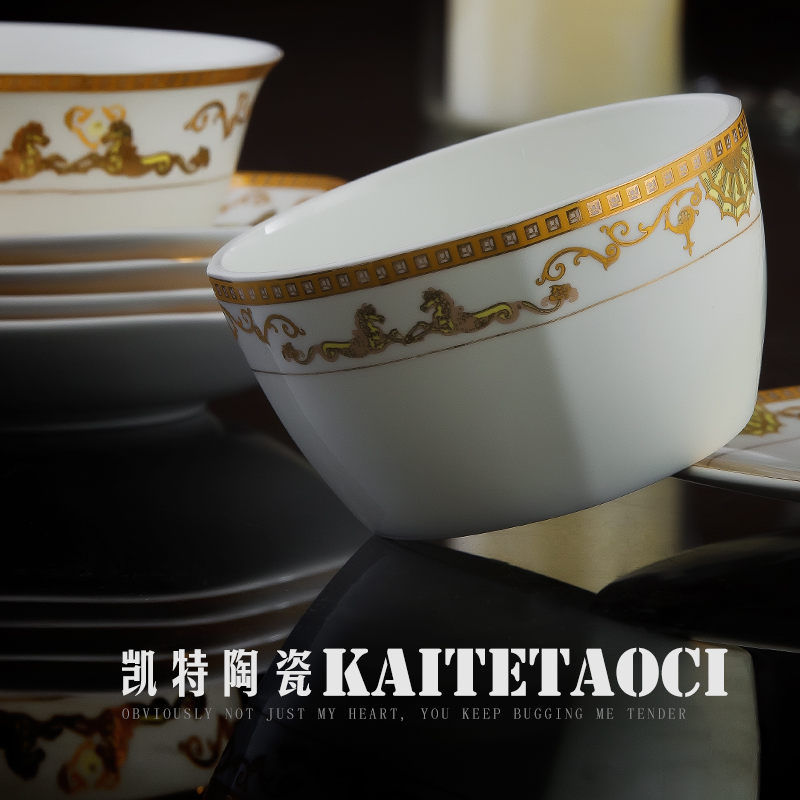 Ou ipads porcelain tableware suit of jingdezhen ceramic dishes informs the square bowl dish combination wedding gifts