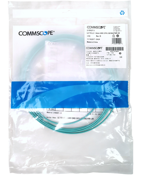 commscope lc-lc gigabit 3 meters multimode fiber optic jumper 2105027-3 network fiber optic cable optical cable amp anpu om3 fiber optic jumper genuine spot