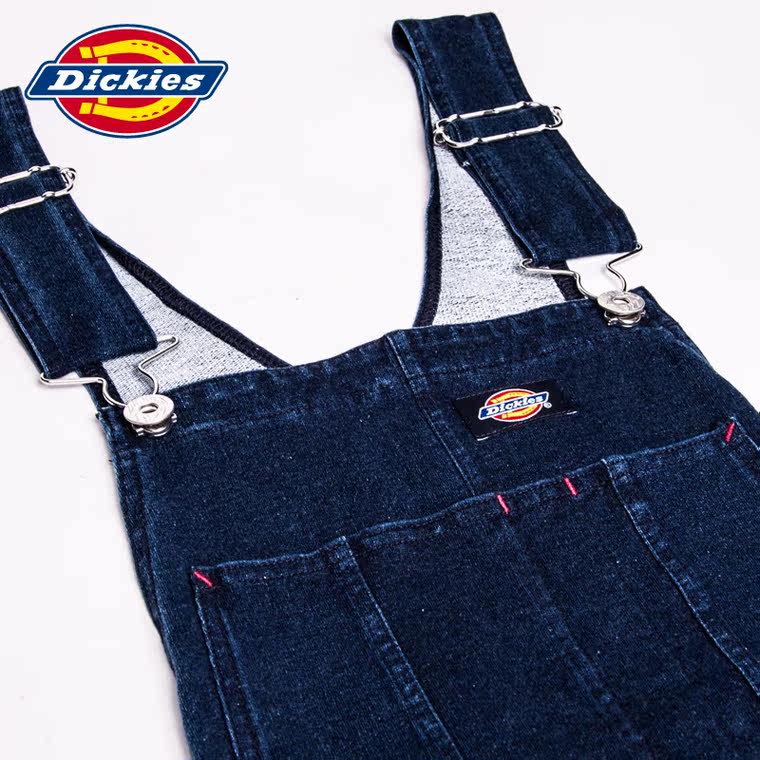 Dickies15秋季新款女装靛蓝色毛圈布背带裤153W30WD31