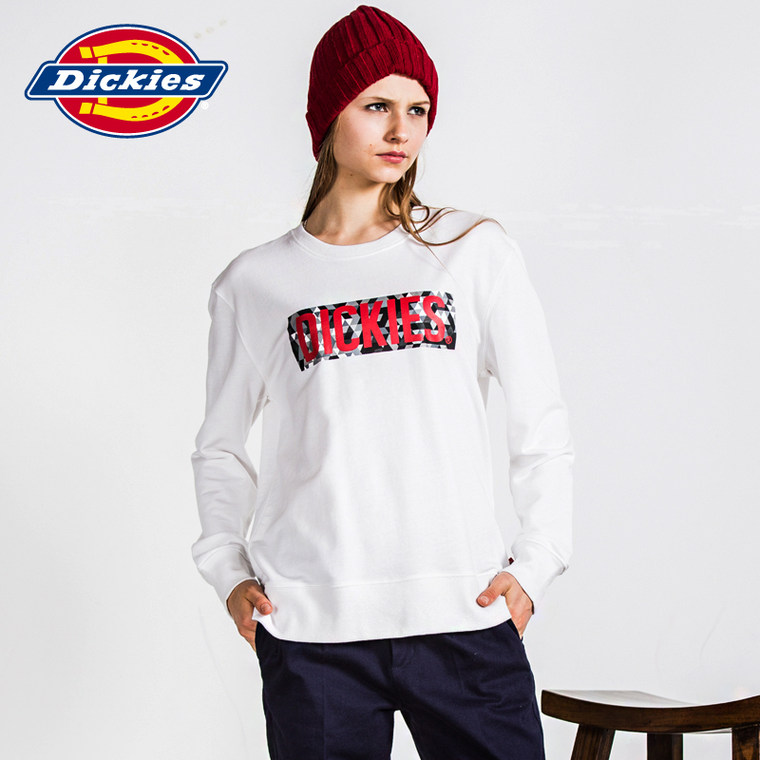 Dickies2015女式圆领印花卫衣 全棉毛圈布新款秋装潮153W30WD12