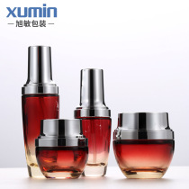 20-50g glass cream bottle 30-100ml emulsion press bottle Xumin cosmetics red bottle EQR
