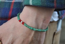 Spot BRANCO X KNAPSACK joint section of beauty products natural handmade green pine stone bracelet red and white tattooy