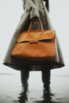 Spot exclusive agent France handmade Bleu de Chauffe Origami L full leather tote bag