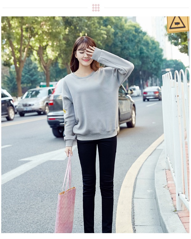 韩国明星同款新款春个性加绒加厚时尚宽松外穿