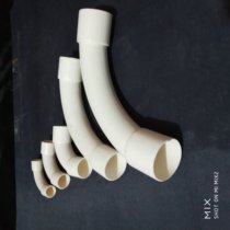 PVC Moon Bend Electrical Casing Thread Tube Big Bend Insulated Wire Pipe Tube 90 Degree Big Bend Moon Bend