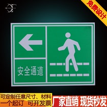 Fire Safety Channel PVC Safety Placard Factory Workshop Evacuated Escape Mark Signs Signposted
