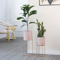 Nordic ins wrought iron floor flower stand simple living room balcony plant creative green flower pot ornaments large