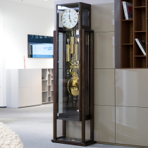 German Hermler movement floor clock black walnut wood solid wood mechanical clock living room luxury standing clock HG8202