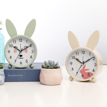 Hantime cute metal night alarm clock bedroom students use silent watch table children girl clock HA 19