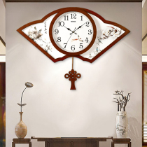 Han time creative Chinese wall clock Chinese style hanging watch living room wooden pendulum clock mute clock home hanging watch HP05