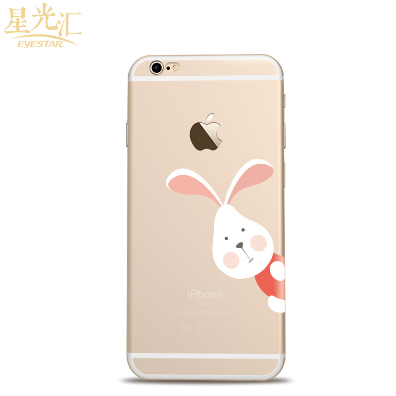 苹果6plus手机壳 iPhone6plus卡通可爱小兔子透明全包硅胶软壳5.5产品展示图2