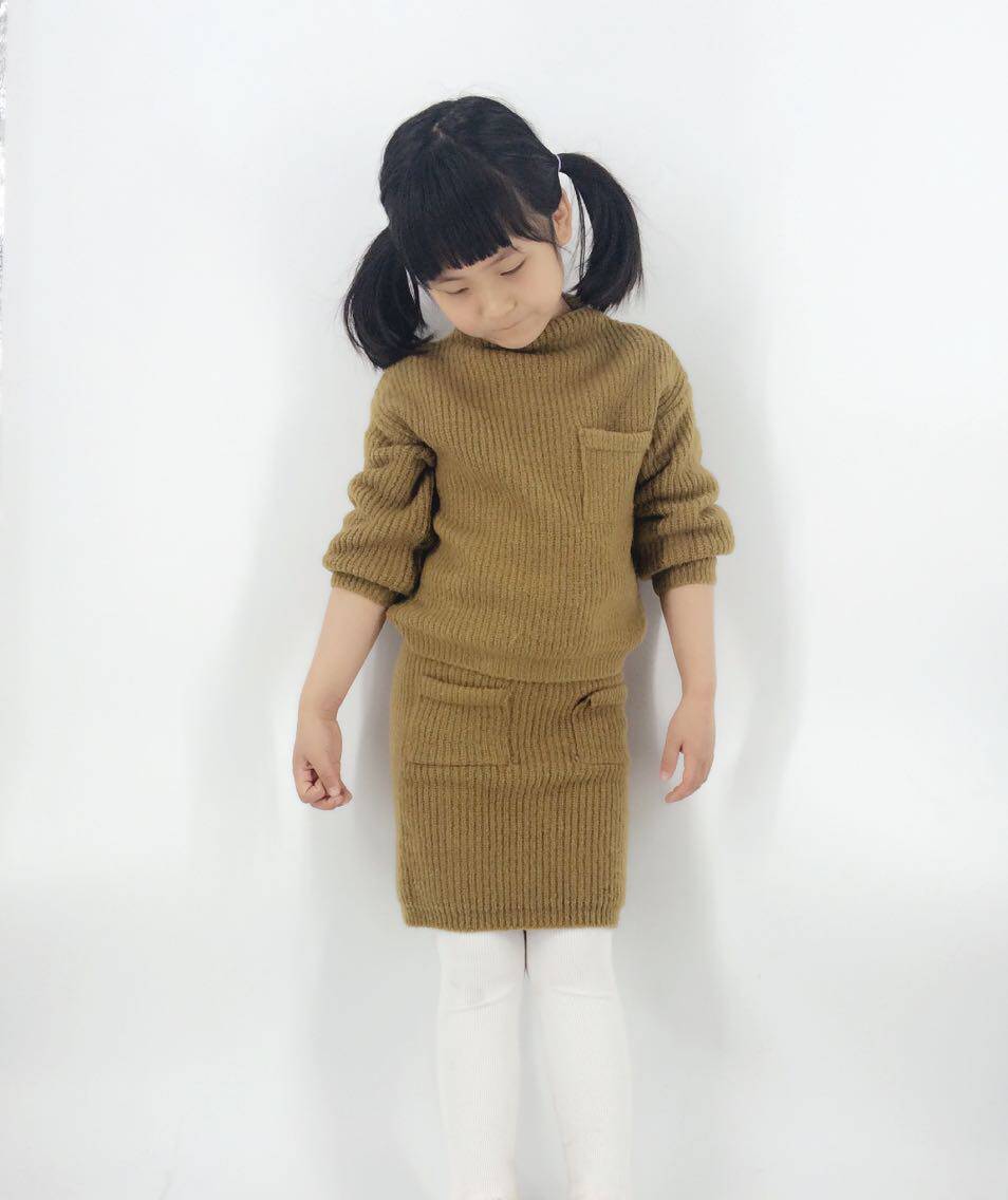 女童针织毛线套装女宝毛衣儿童毛衣短裙套装