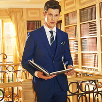 groom men's wedding suit wedding klein blue premium sensual dress autumn treasure blue men's suit