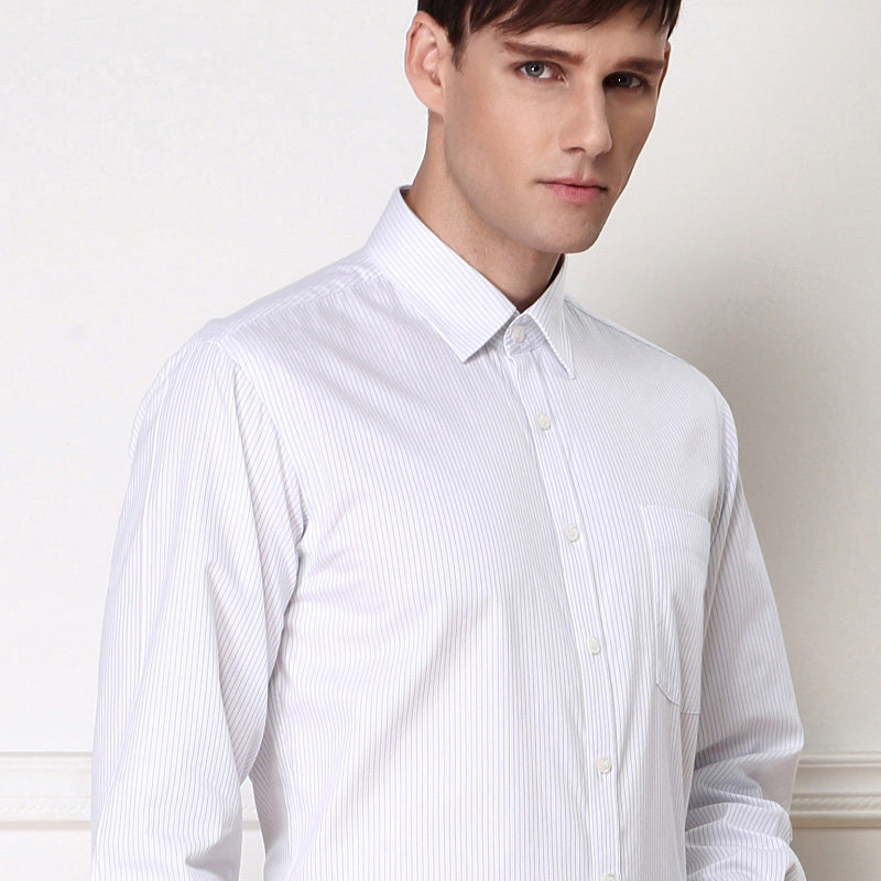 giuseppe/乔治白衬衫男 长袖商务正装衬衣免烫纯棉休闲春季男装