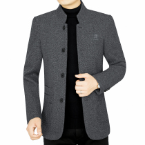 The woodpecker wool the jacket man Chunqiu Li collar the coat the thin middle-aged man the leisure father the coat