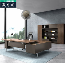 Walnuts Wooden Boss Table Brief Modern Grand Bandae Solid Wood Presidents Table Light Extravagant Baking Varnish Executives desks 2 4 m