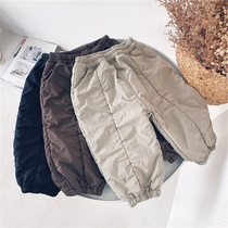 Xiaojie childrens clothing 2019 winter new boys padded pants childrens winter thickened cotton pants baby pants tide