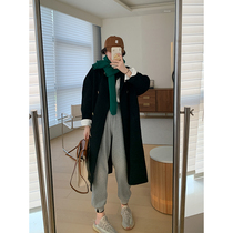 MUKOK mid-length double-sided wool coat womens 2022 season new thick woolen cashmere woolen coat