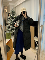 MUKOK90 White Duck Down Jacket Womens 2022 Winter New Slim Thin Knee Solid Color Mid-length Jacket