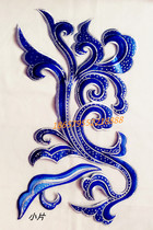 Stage clothing accessories Dance performance clothing Lace Hair accessories Headdress Embroidery Strap tape stickers Hot flowers