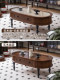 Yibao Yisen American Full Solid Wood Coffee Table 조합 American Retro Oval Coffee Table 하이 엔드 및 중세 스타일 Yibao Yisen American Full Solid Wood Coffee Table 조합 American Retro Oval Coffee Table 하이 엔드 및 중세 스타일