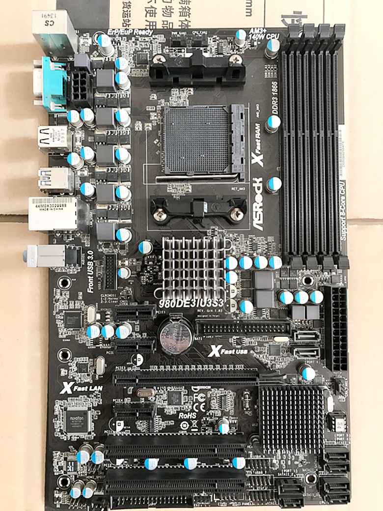 包邮 一年保修 华擎980主板 am3  开核 前置usb3.