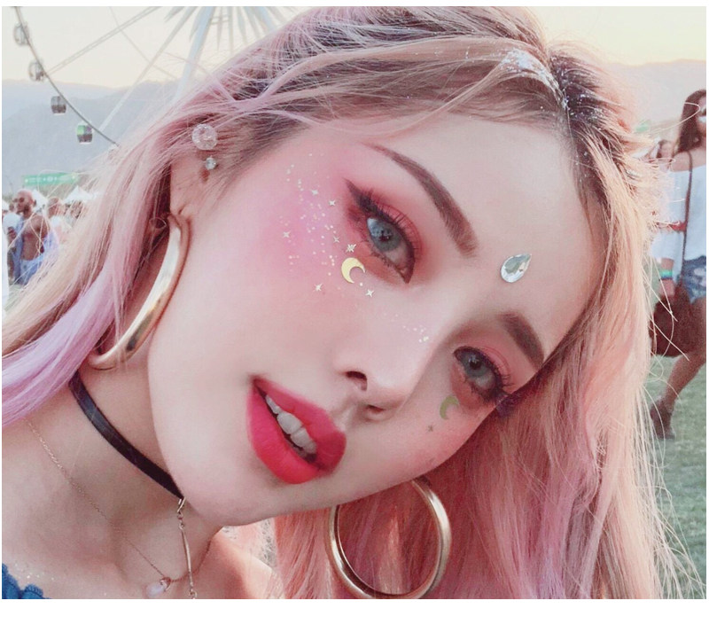 pony星星贴纸眼妆超仙脸上贴纸音乐节妆容舞台妆闪粉万圣节眼角贴