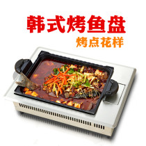 Induction cooker grilled fish plate Grilled plate Hot pot plate grilled fish pot Mandarin duck soup pot Korean commercial non-stick rectangular barbecue plate