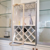 Sticky rail transparent curtain bookcase curtain non-perforated dust curtain cabinet wardrobe cloakroom curtain